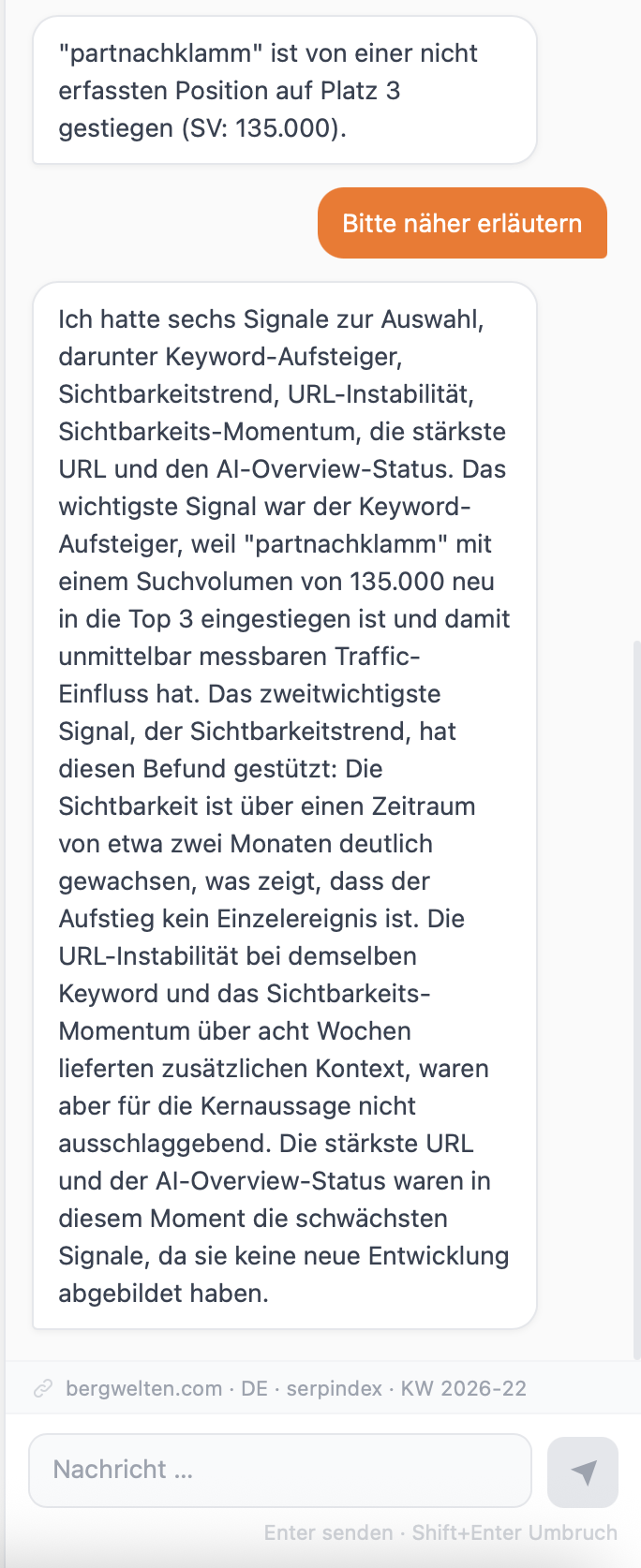 KI Einschätzung Chat